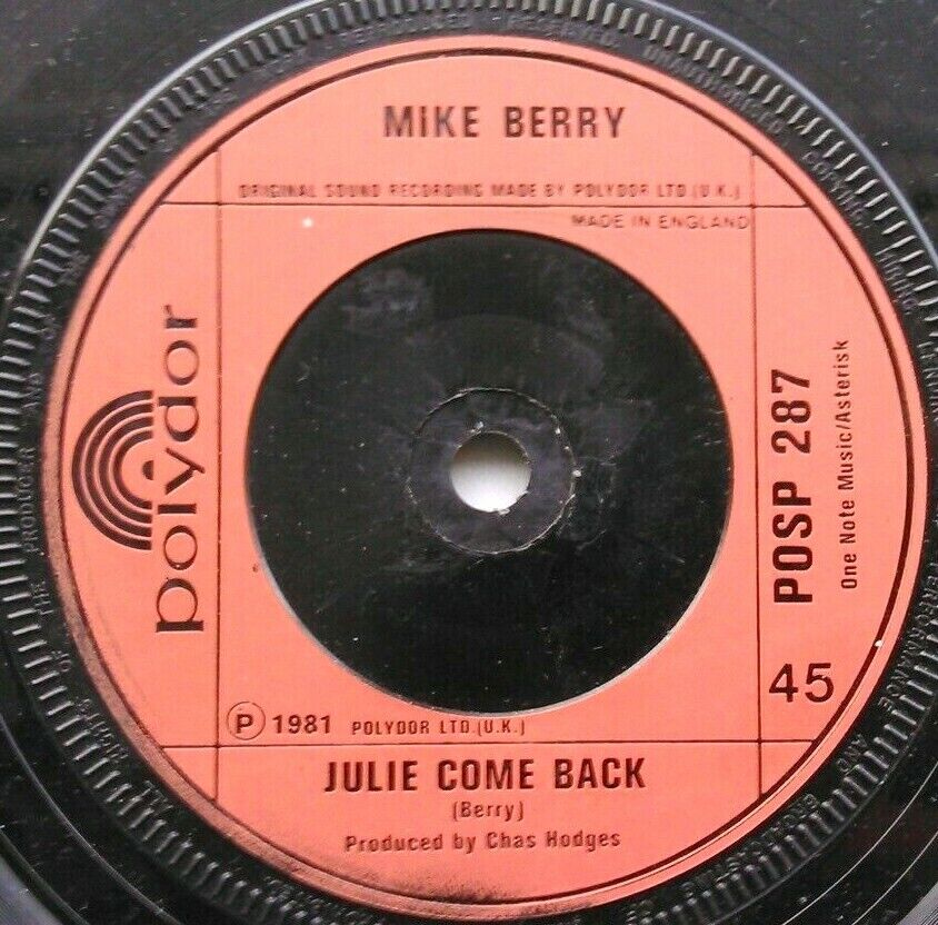 Mike Berry – Memories (Polydor, 1981) 7" vinyl single VG/-