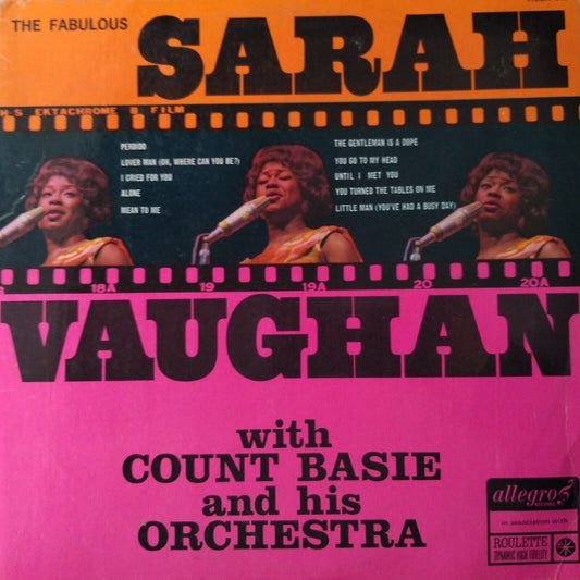 The Fabulous Sarah Vaughan With Count Basie (Allegro, 1966) 12" vinyl LP VG/VG