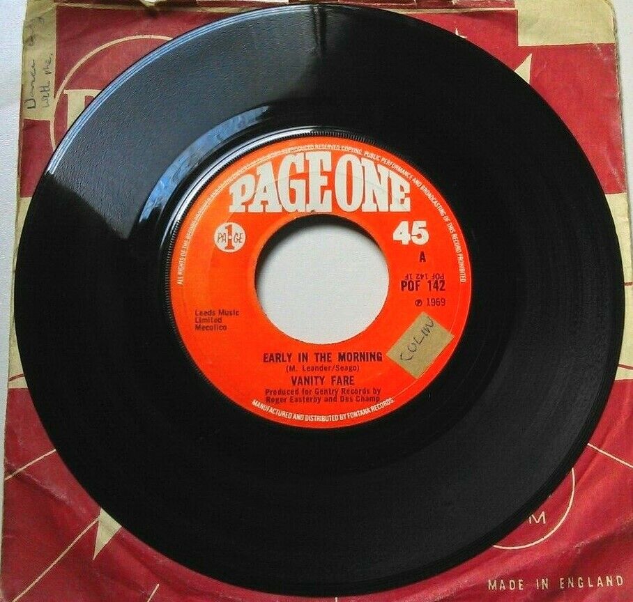 Vanity Fare - Early In The Morning (Page One, 1969) 7" vinyl single VG/- jukebox