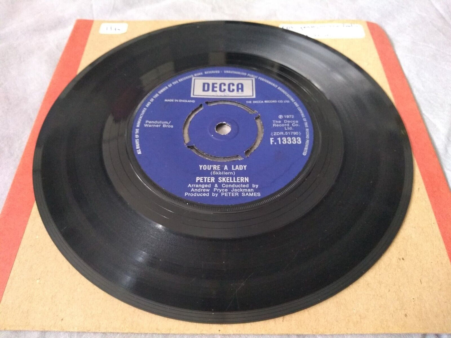 Peter Skellern - You're A Lady (Decca 1972) 7" single VG/-