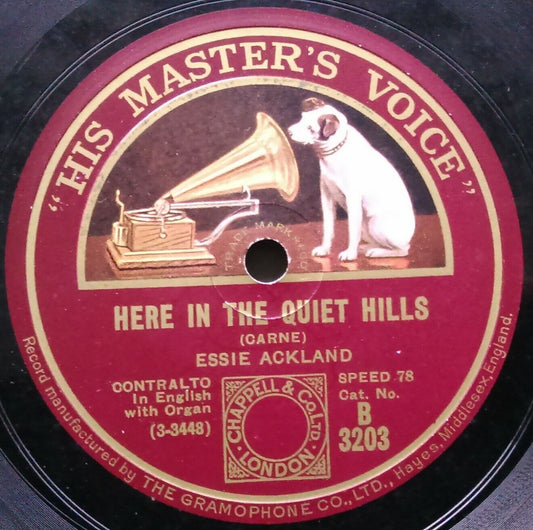 Essie Ackland – Here In The Quiet Hills (HMV, 1929) 10" shellac VG/G+