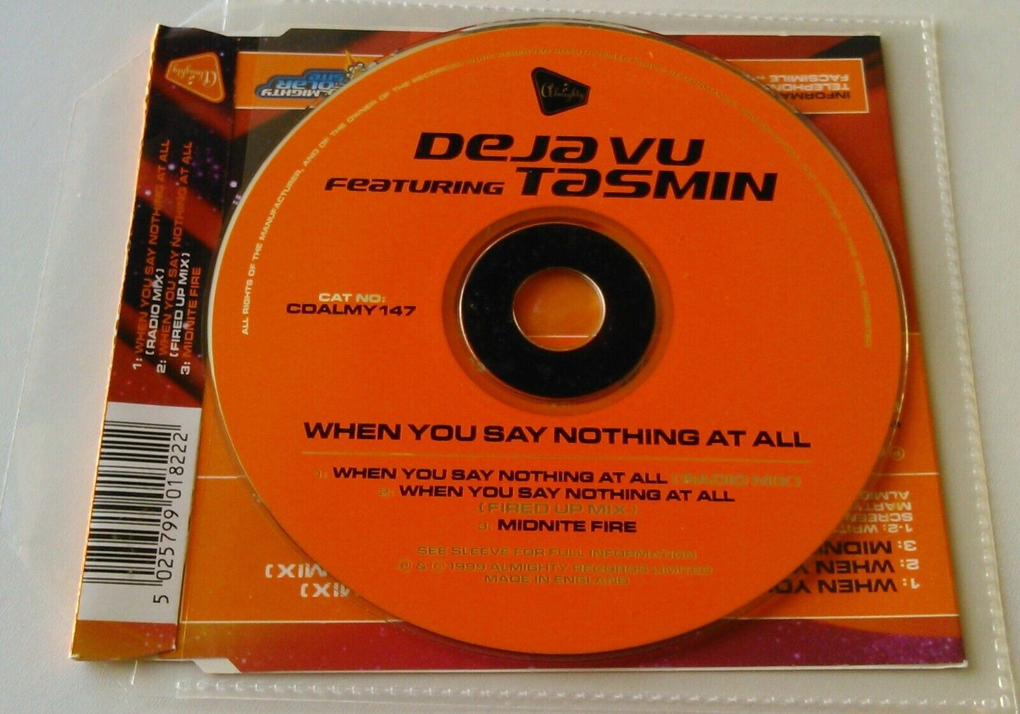 Deja Vu ‎– When You Say Nothing At All (1999) CD single *no case - wallet*