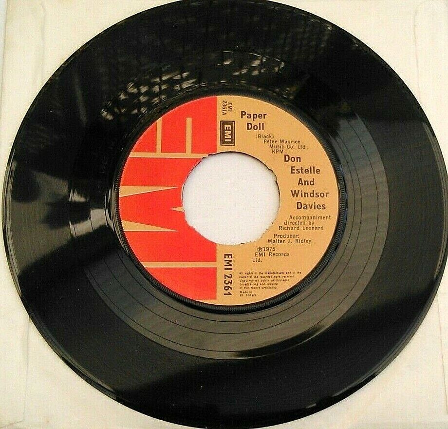 Don Estelle And Windsor Davies - Paper Doll (EMI, 1975) 7" vinyl single VG/-