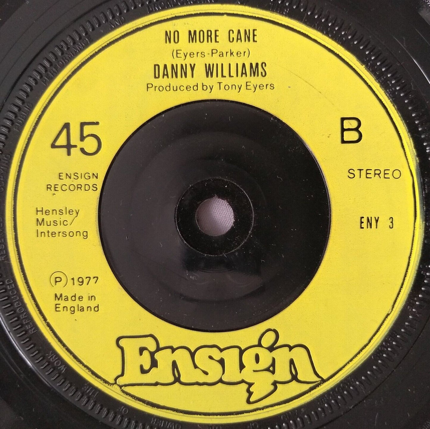 Danny Williams - Dancin' Easy (Ensign 1977) 7" vinyl single VG/- plastic cover