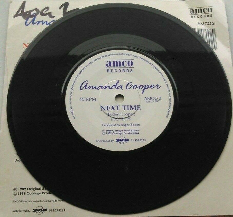 Amanda Cooper - Next Time (Amco, 1989) 7" vinyl P/S single VG/VG