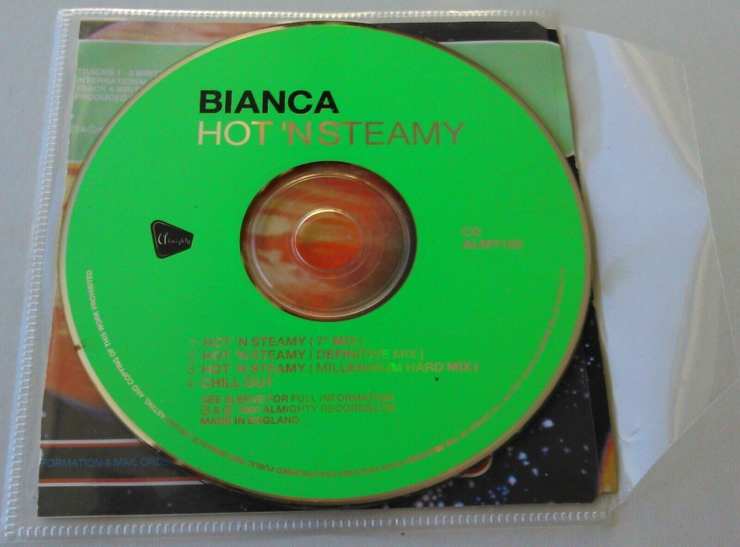 Bianca – Hot 'n Steamy (1997) CD single *no case - plastic wallet*