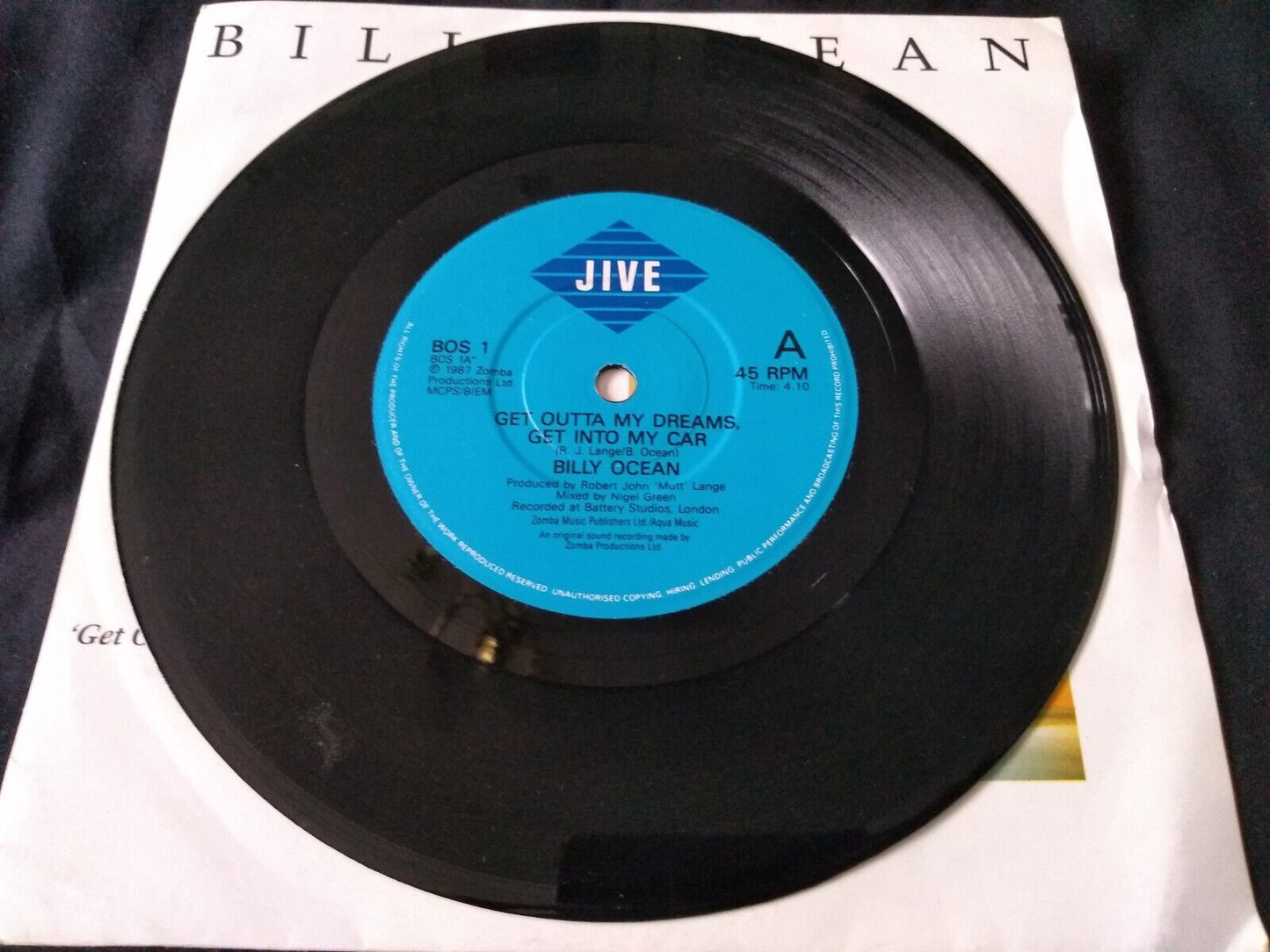 Billy Ocean – Get Outta My Dreams, Get Into My Car (1988) 7" vinyl single VG/VG