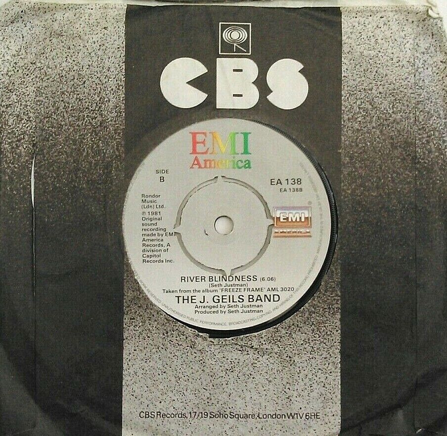 The J. Geils Band - Angel In Blue (EMI, 1982) 7" vinyl single VG/-