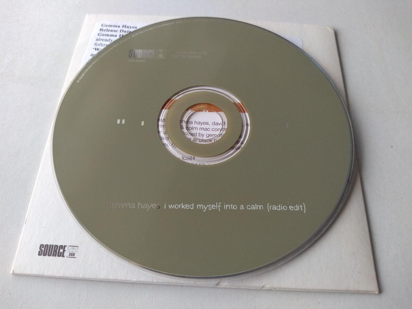 Gemma Hayes - I Worked Myself Into A Calm (Radio Edit) 1 track promo CD