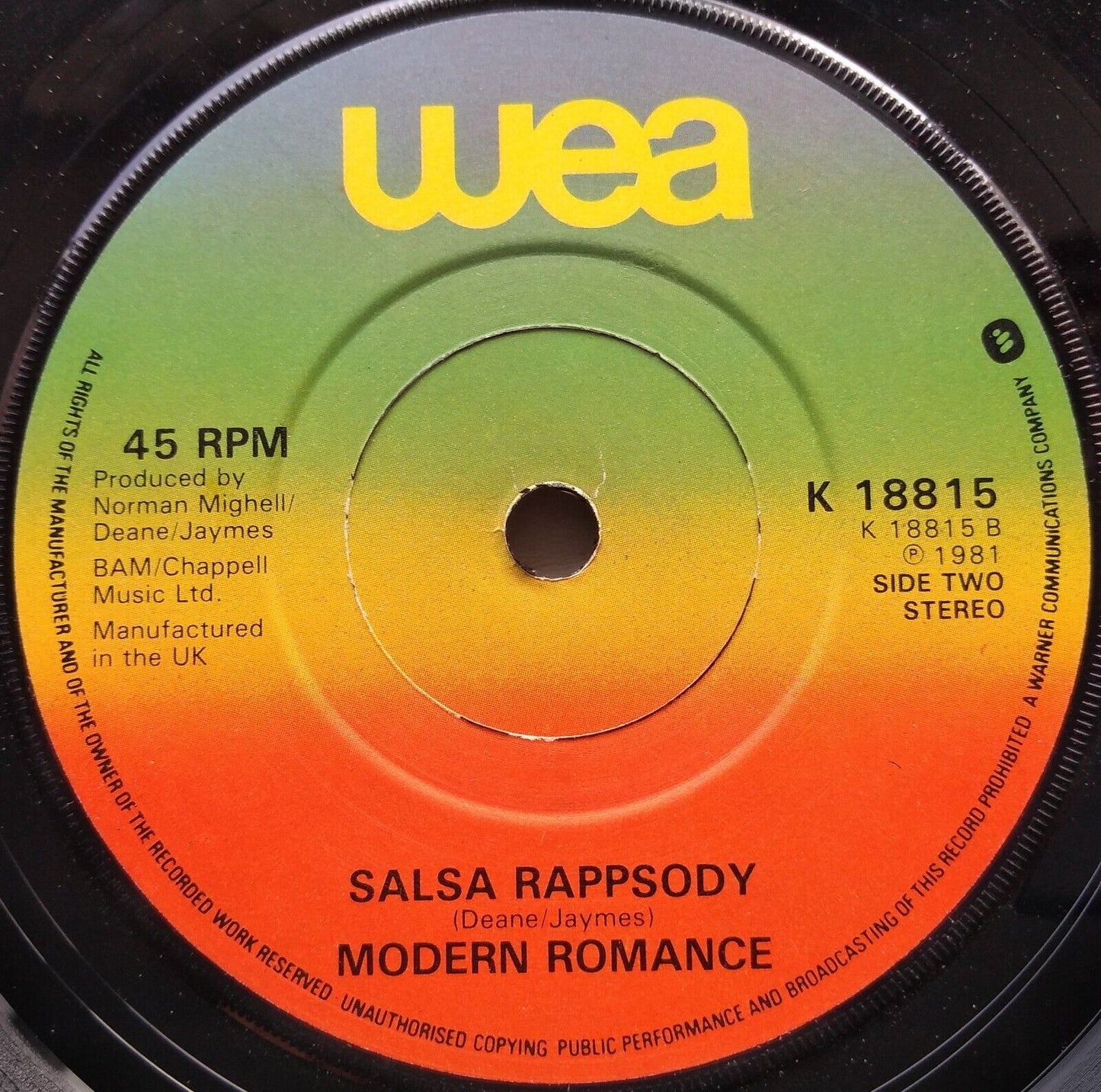 Modern Romance - Everybody Salsa (WEA 1981) 7" vinyl single VG/-