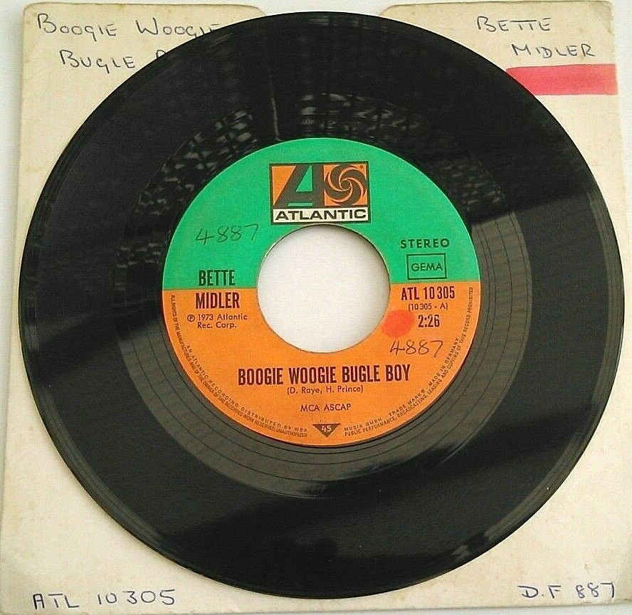 Bette Midler - Boogie Woogie Bugle Boy (Atlantic, 1973) 7" vinyl single G+/-