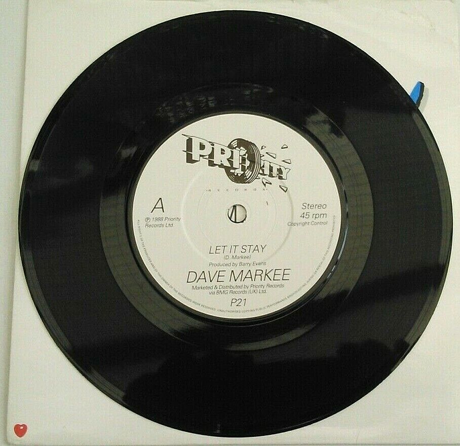 Dave Markee – Let It Stay (Priority, 1988) 7" vinyl P/S single VG/VG