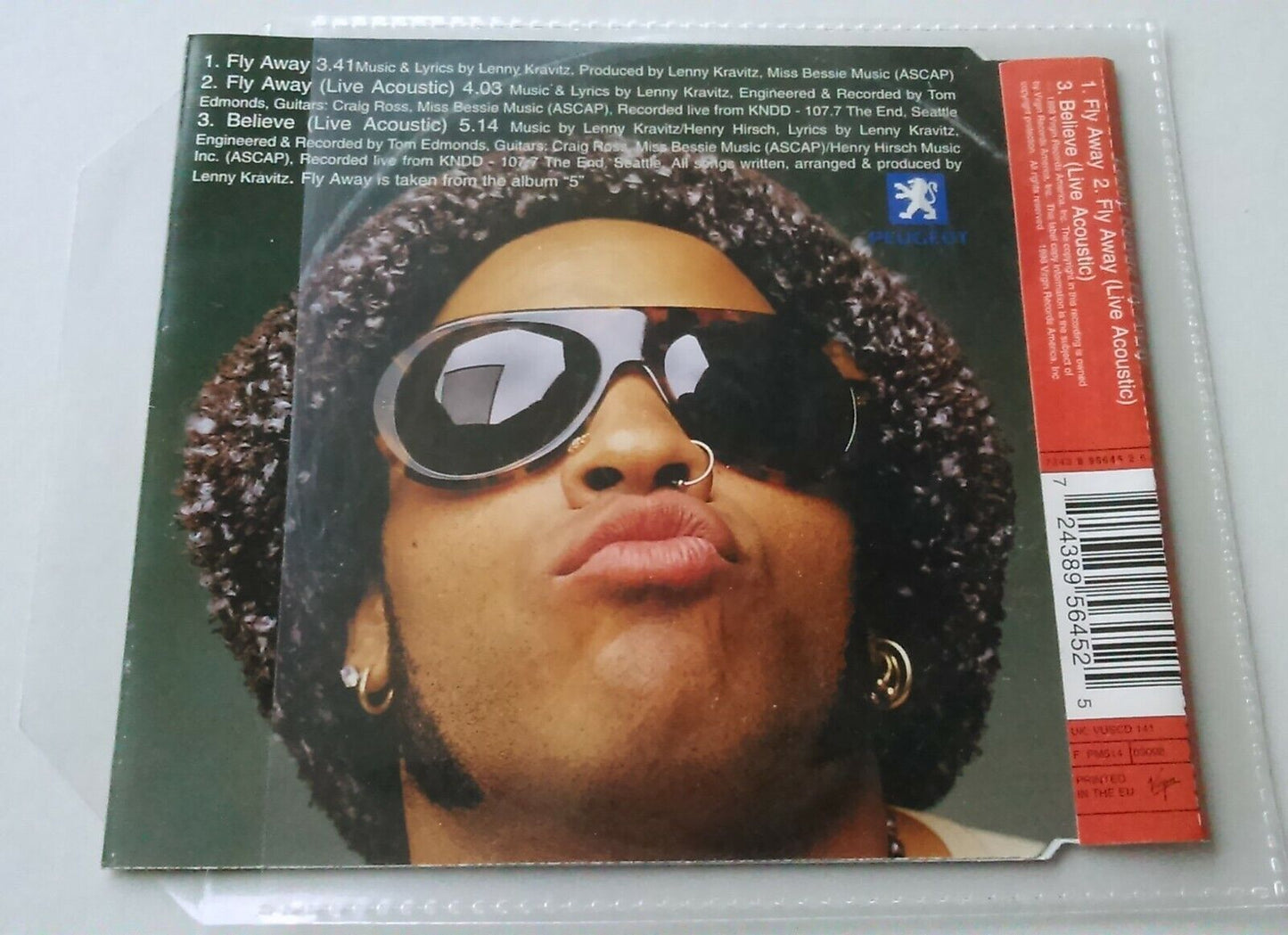 Lenny Kravitz – Fly Away (1998) CD single - plastic wallet - no case