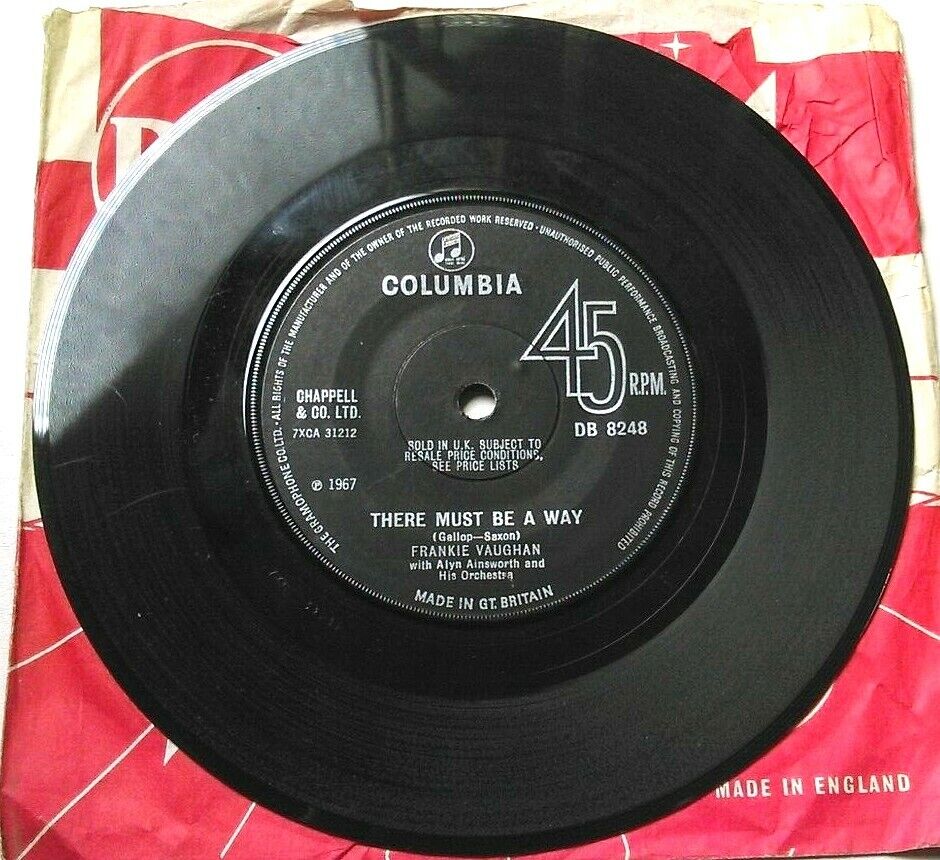 Frankie Vaughan - There Must Be A Way (Columbia, 1967) 7" vinyl single VG/-