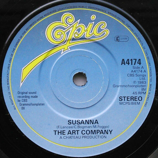 The Art Company - Susanna (Epic, 1983) 7" vinyl single VG/-