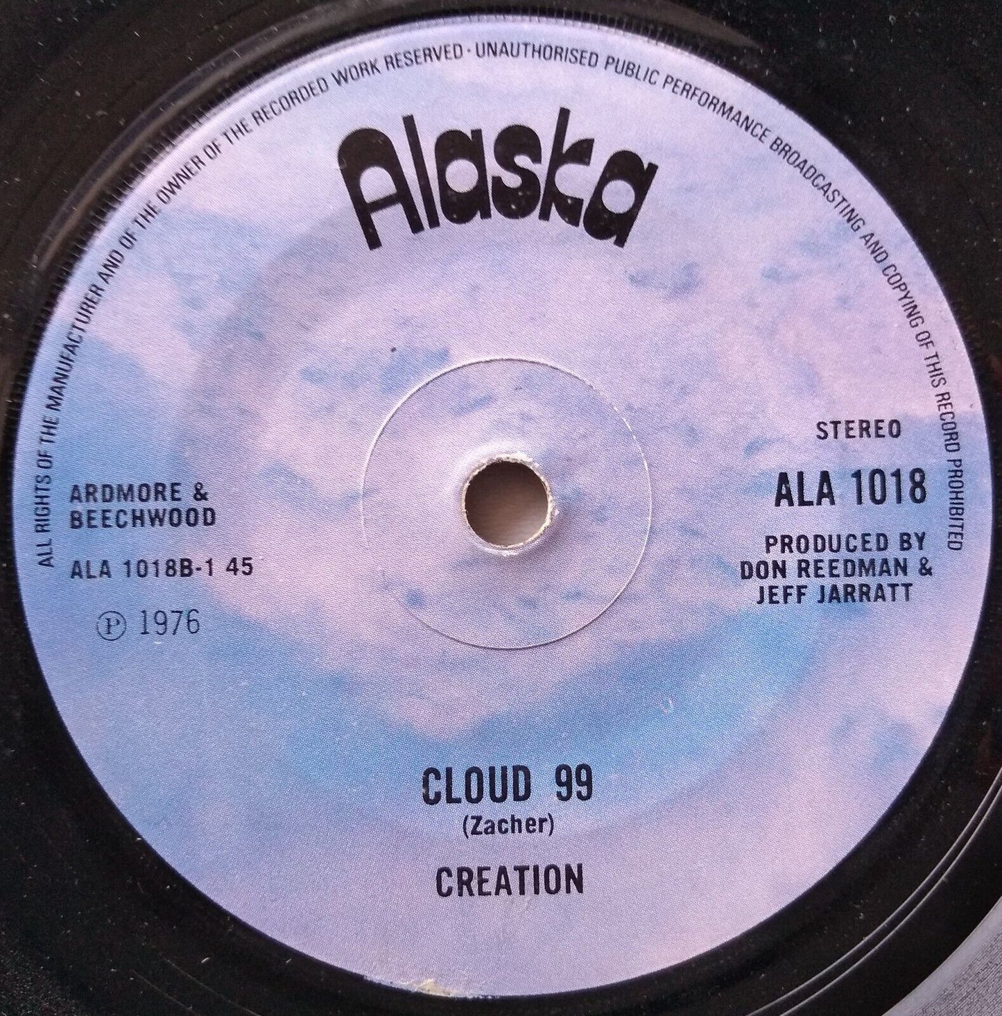 Brian Keith's Creation - Memories Of You (Soleado) (Alaska 1976) 7" single VG/-