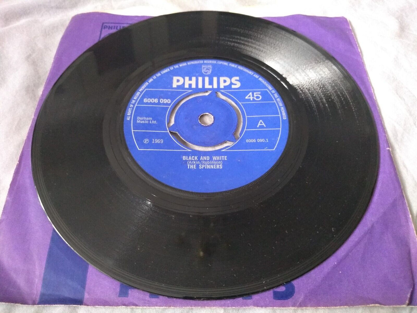 The Spinners – Black and White (Philips 1969) 7” vinyl single VG/G+