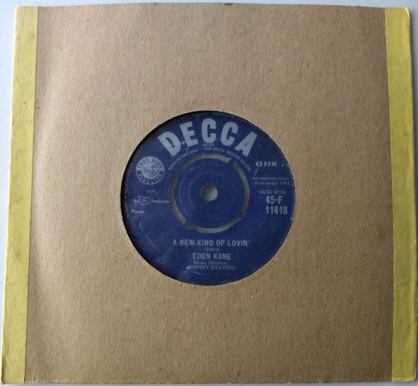 Eden Kane - Forget Me Not (Decca 1961) 7" vinyl single VG/-