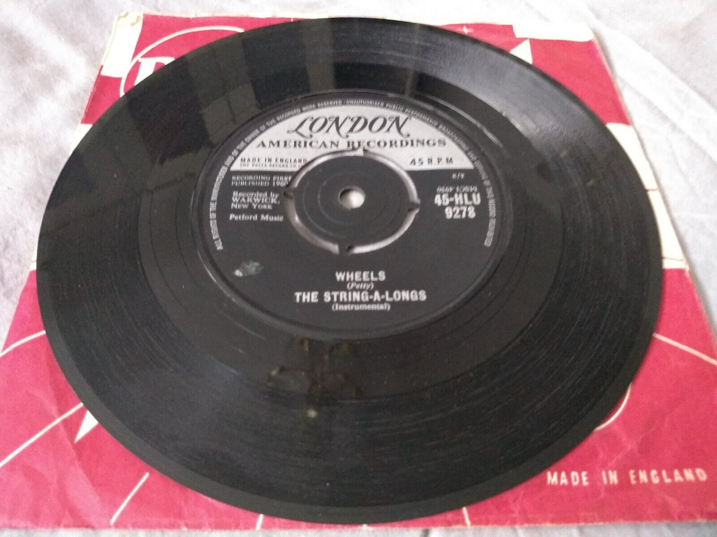 The String-A-Longs - Wheels (London 1961) 7" vinyl single VG/-