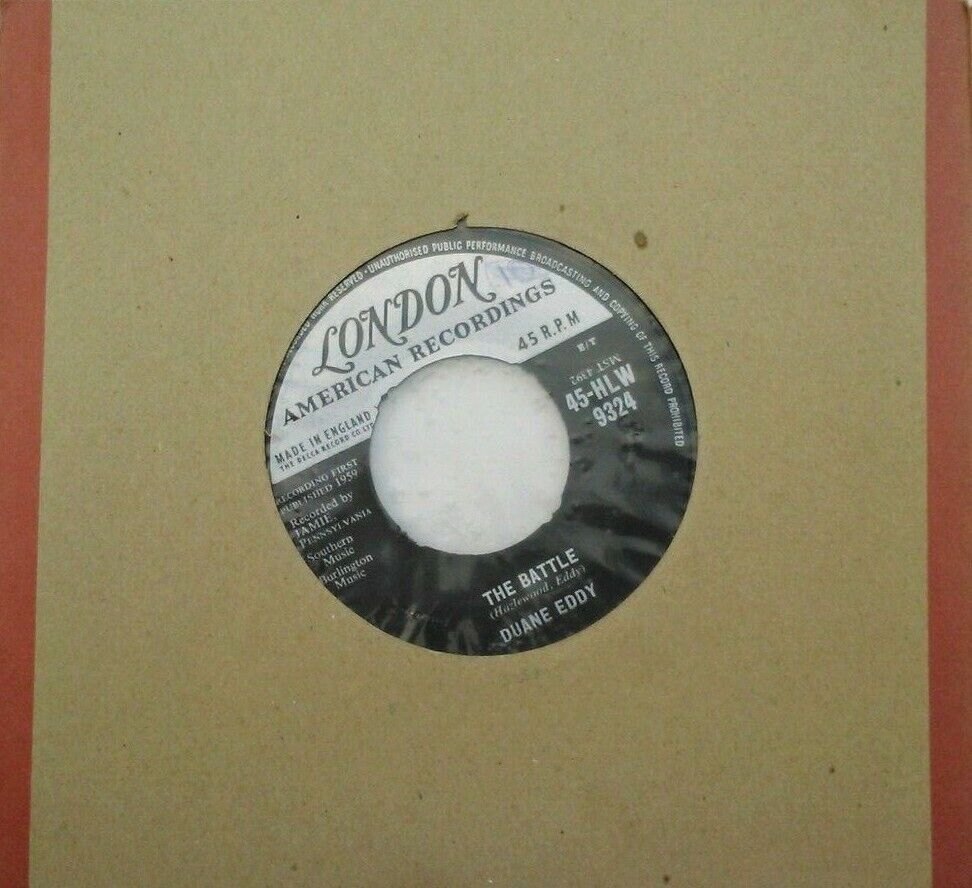 Duane Eddy - The Battle (London, 1959) 7" vinyl single VG/- jukebox centre