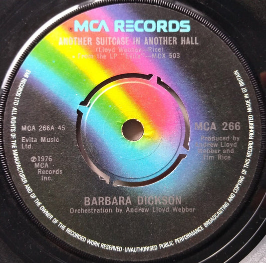 Barbara Dickson - Another Suitcase In Another Hall (1976) 7" vinyl single VG/-