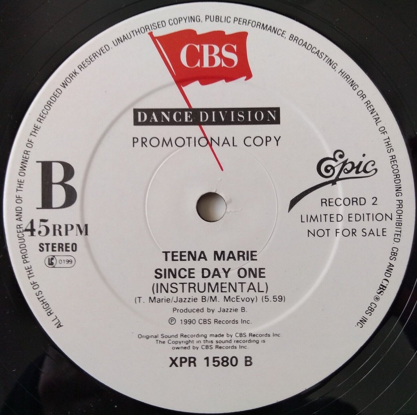 Teena Marie - Since Day One (CBS 1990) 2x12" promo vinyl single VG/VG