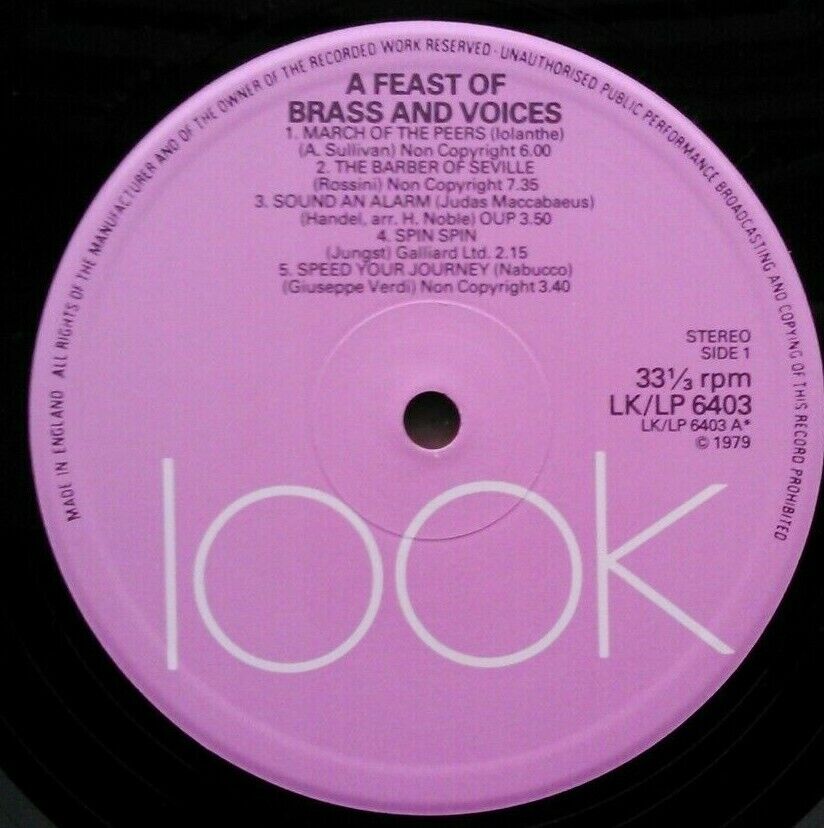 Various - A Feast Of Brass And Voices (Look, 1979) 2x12" vinyl LP VG/VG