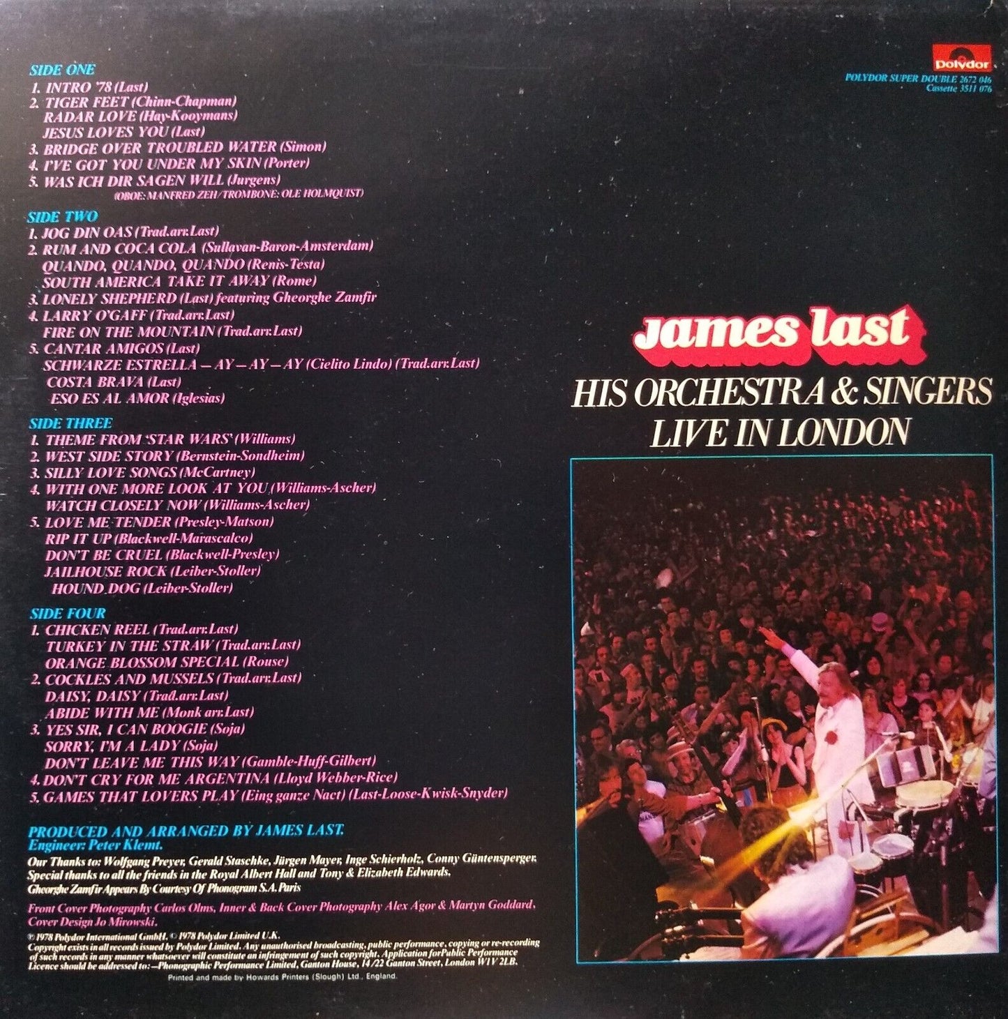 James Last – Live In London (Polydor 1978) 2x12" vinyl LP VG/VG