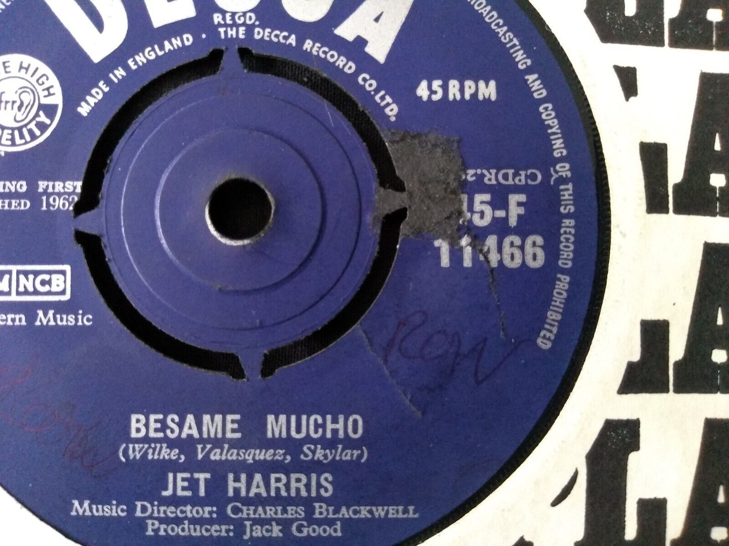 Jet Harris - Besame Mucho (Decca 1962) 7" vinyl single VG/-