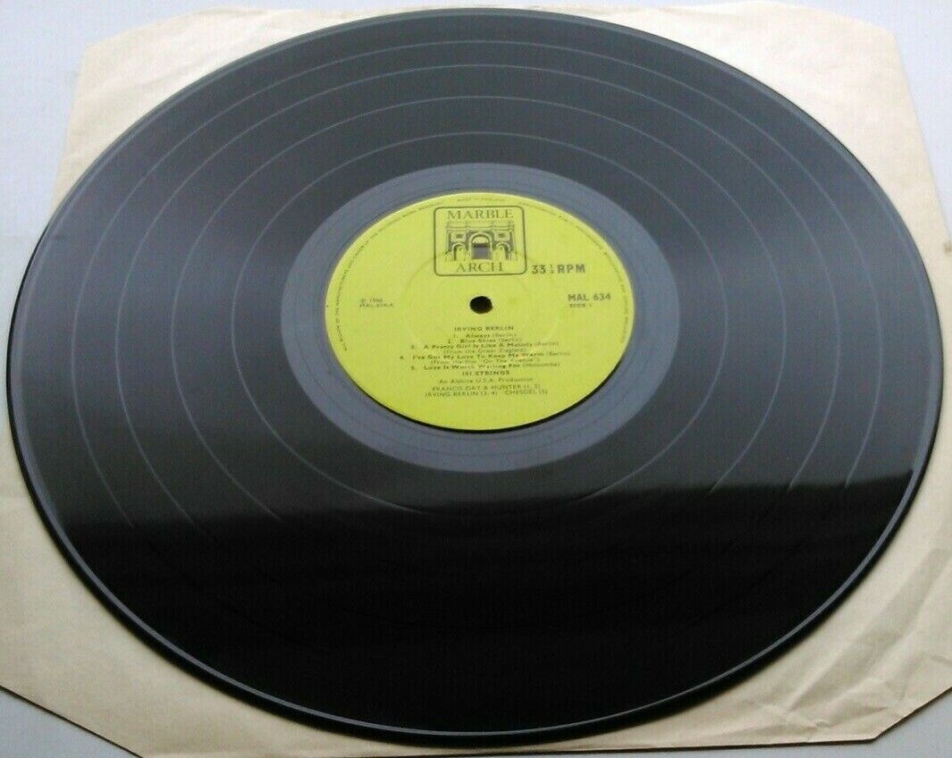 101 Strings ‎– Irving Berlin (Marble Arch, 1966) 12" vinyl LP VG/VG