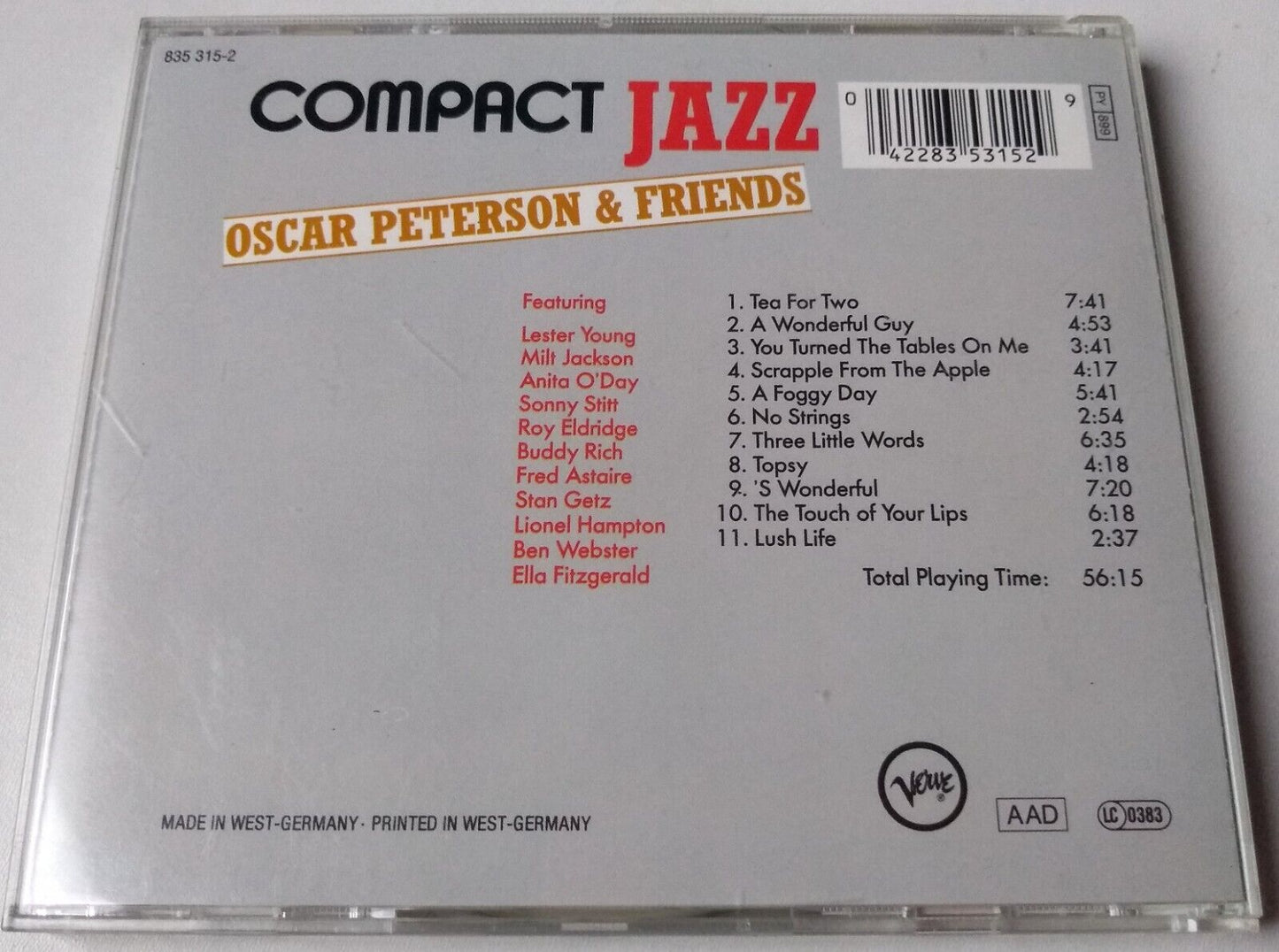 Oscar Peterson & Friends - Compact Jazz (1988) CD album