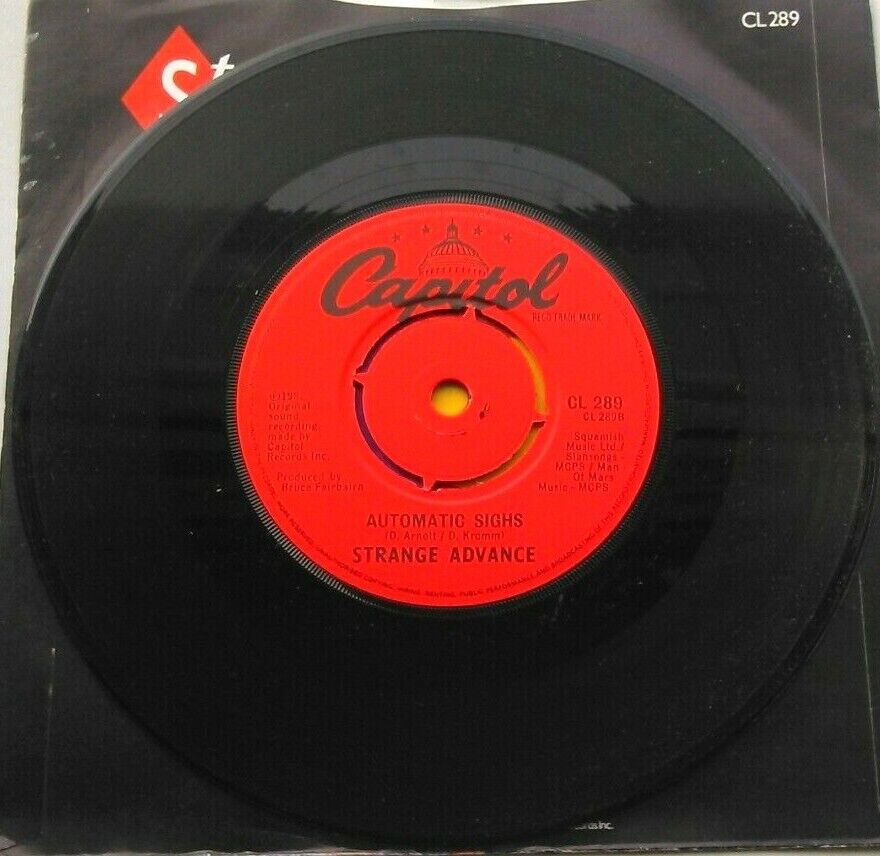 Strange Advance – She Controls Me (Capitol, 1983) 7" vinyl P/S single VG/VG