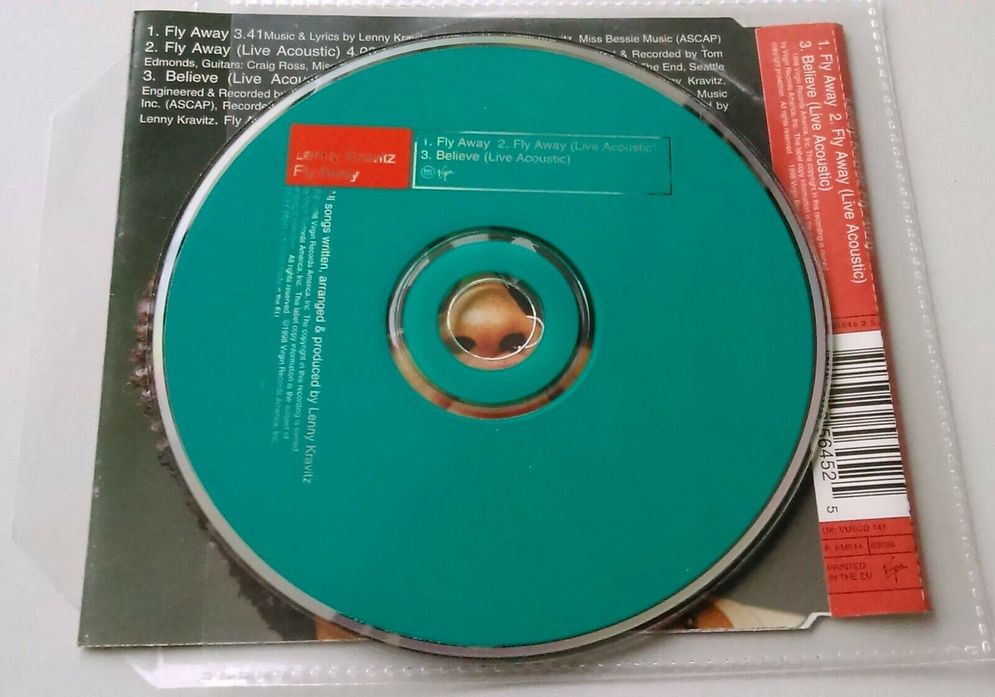 Lenny Kravitz – Fly Away (1998) CD single - plastic wallet - no case