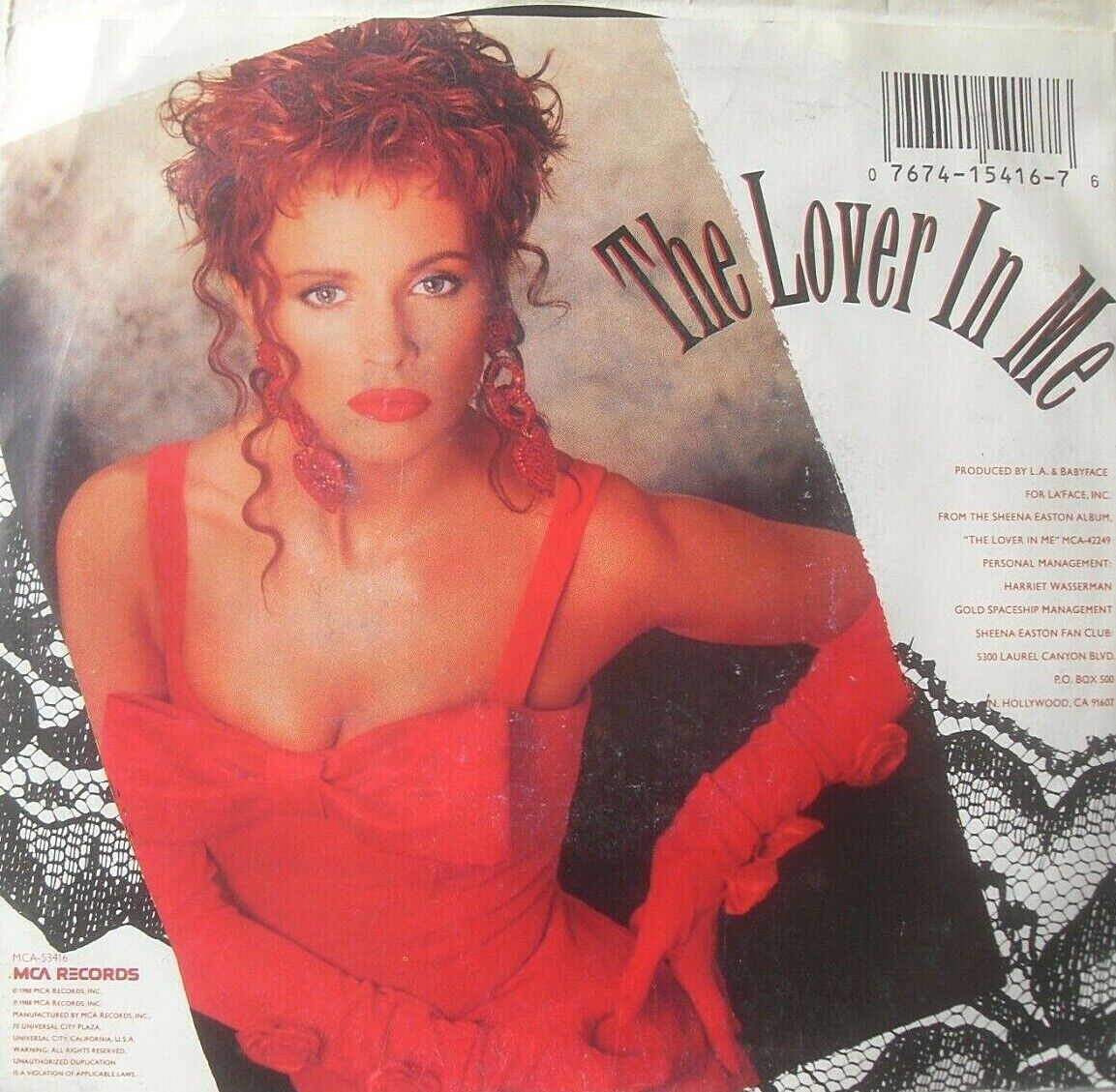 Sheena Easton – The Lover In Me (MCA, 1988) 7" vinyl P/S single VG/VG US juke