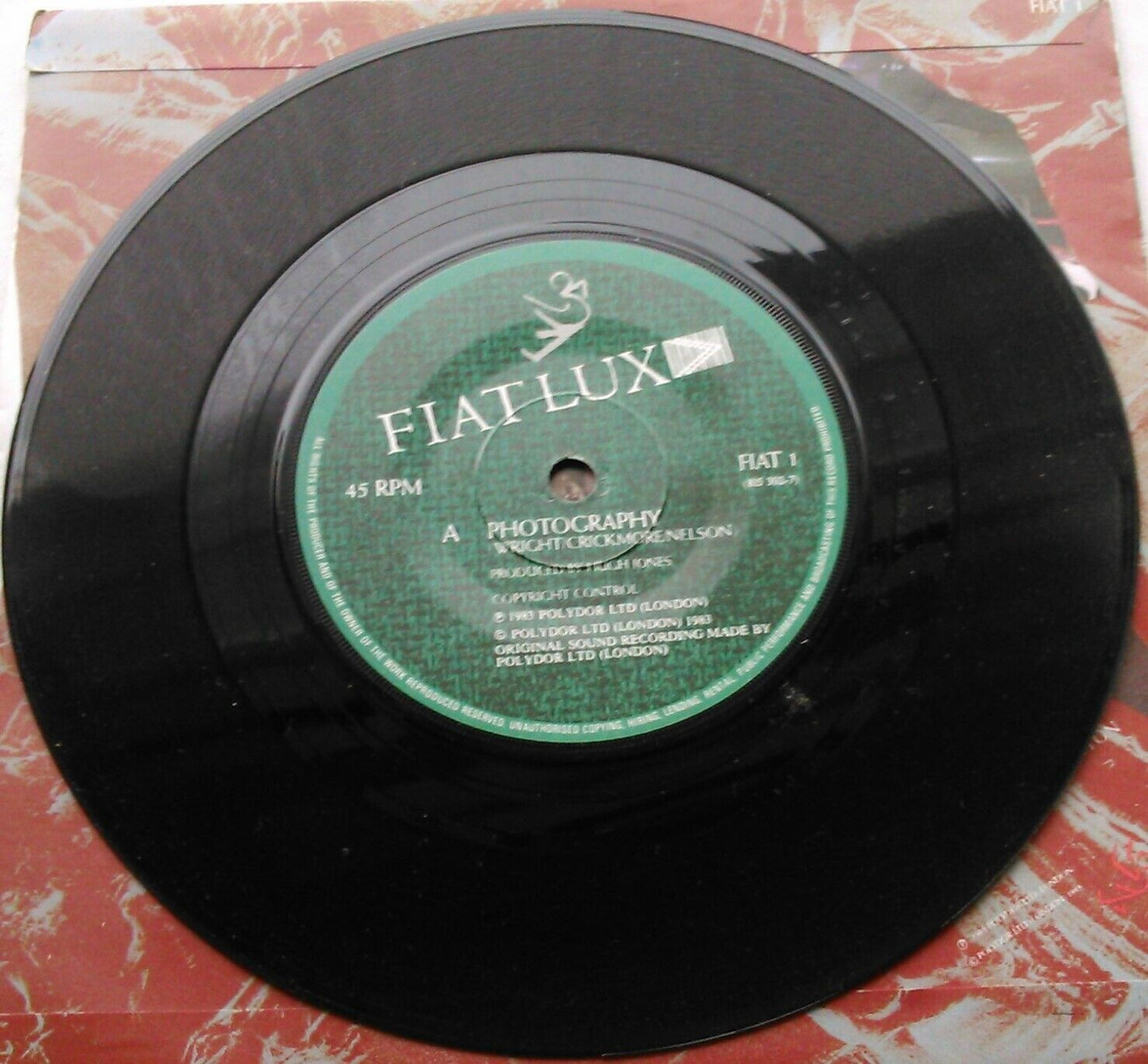 Fiat Lux – Photography (Polydor, 1983) 7" vinyl P/S single VG/VG poster