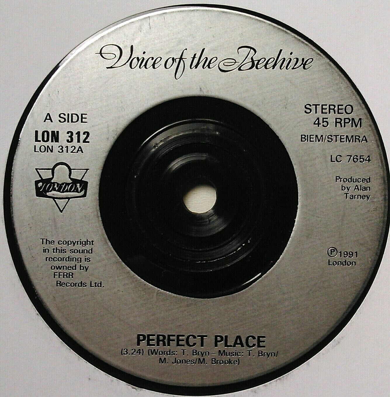 Voice Of The Beehive - Perfect Place (London, 1991) 7" vinyl single VG/-