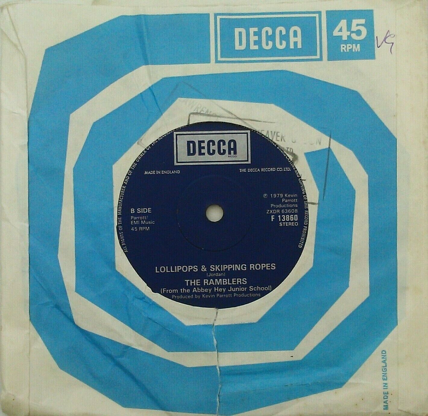 The Ramblers - The Sparrow (Decca, 1979) 7" vinyl single VG/G