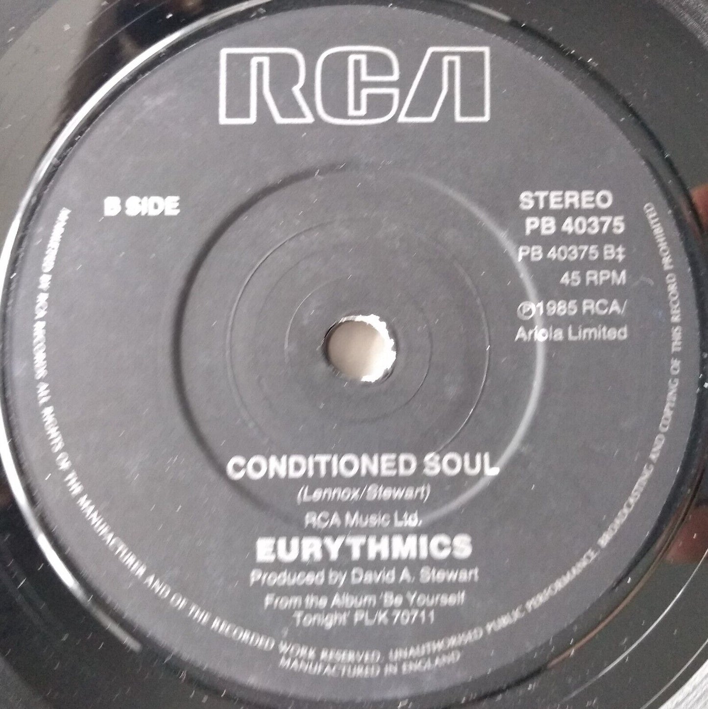 Eurythmics - It's Alright (Baby's Coming Back) (1985) 7" vinyl single VG/-