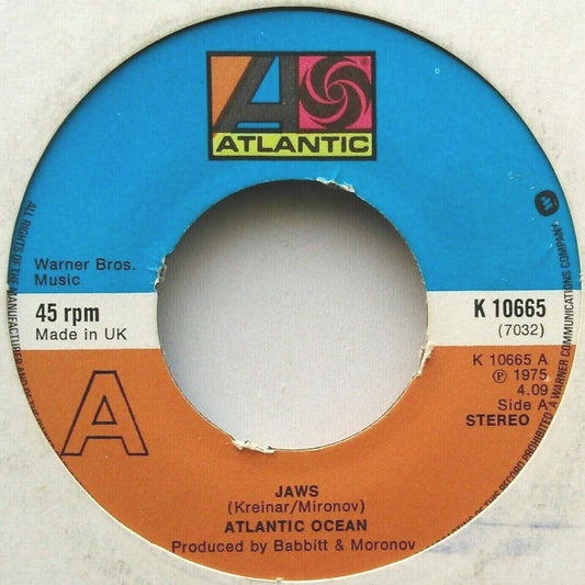 Atlantic Ocean - Jaws (Atlantic, 1975) 7" vinyl single VG/-