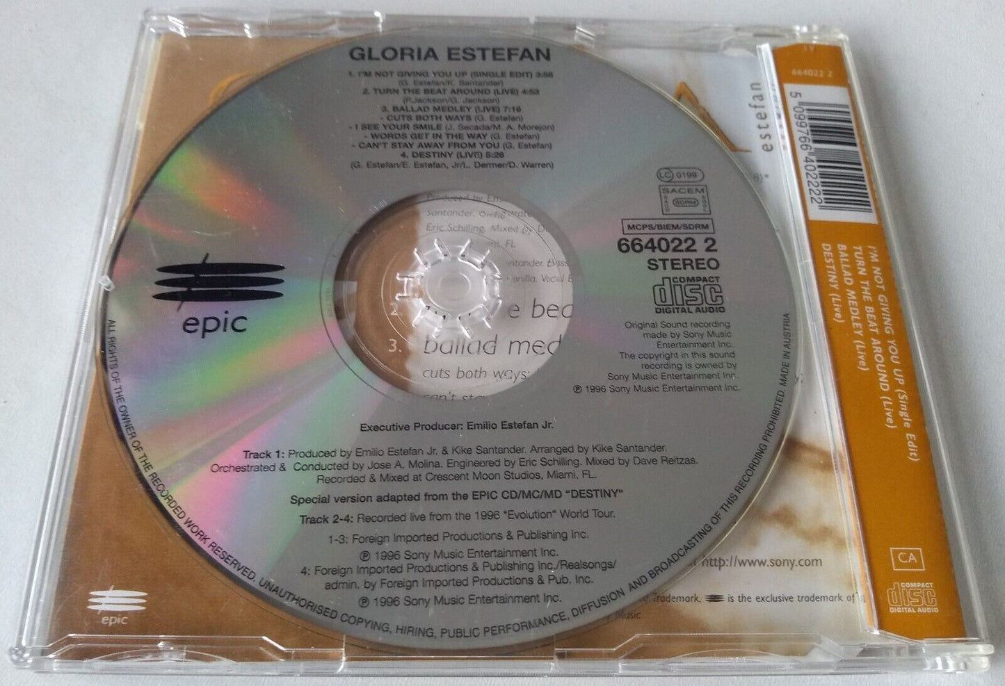 Gloria Estefan - I'm Not Giving You Up (1996) CD single