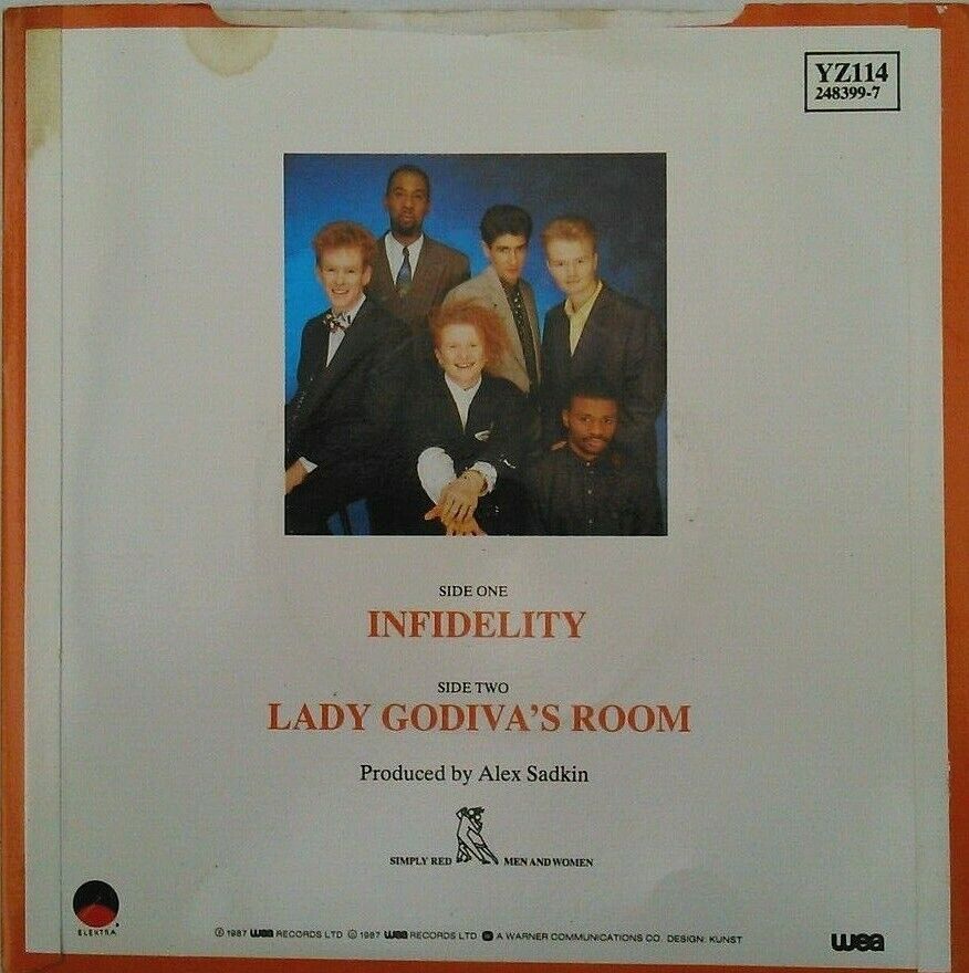 Simply Red – Infidelity (WEA, 1987) 7" vinyl single VG/VG