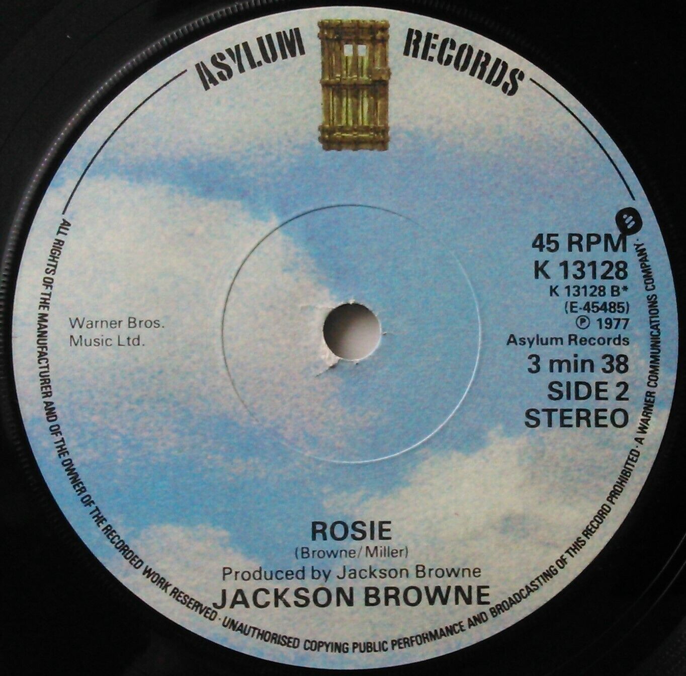 Jackson Browne – Stay (Asylum, 1977) 7" vinyl single VG/-