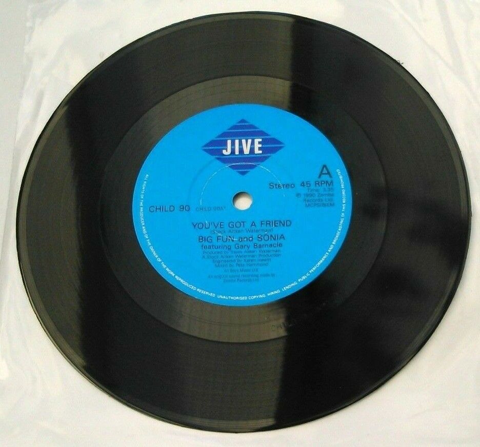 Big Fun & Sonia - You've Got A Friend (Jive, 1990) 7" vinyl single VG/-