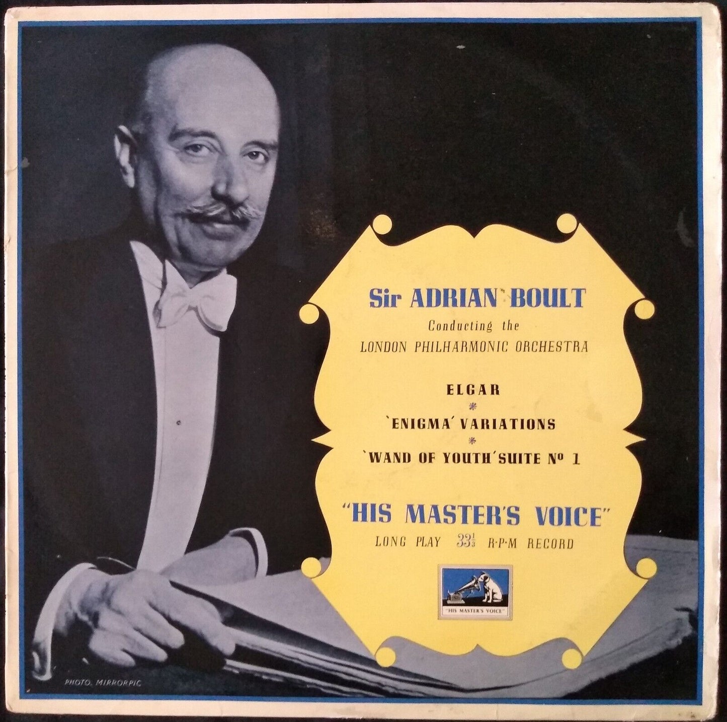 Elgar, Boult - 'Enigma' Variations (HMV 1954) 12" vinyl LP VG/VG