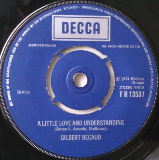 Gilbert Becaud – A Little Love And Understanding (1974) 7" vinyl single VG/-