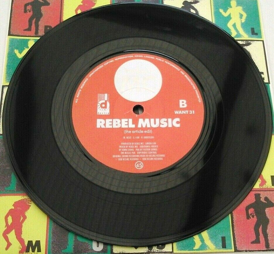 Rebel MC - Rebel Music (Desire, 1990) 7" vinyl P/S single VG/VG