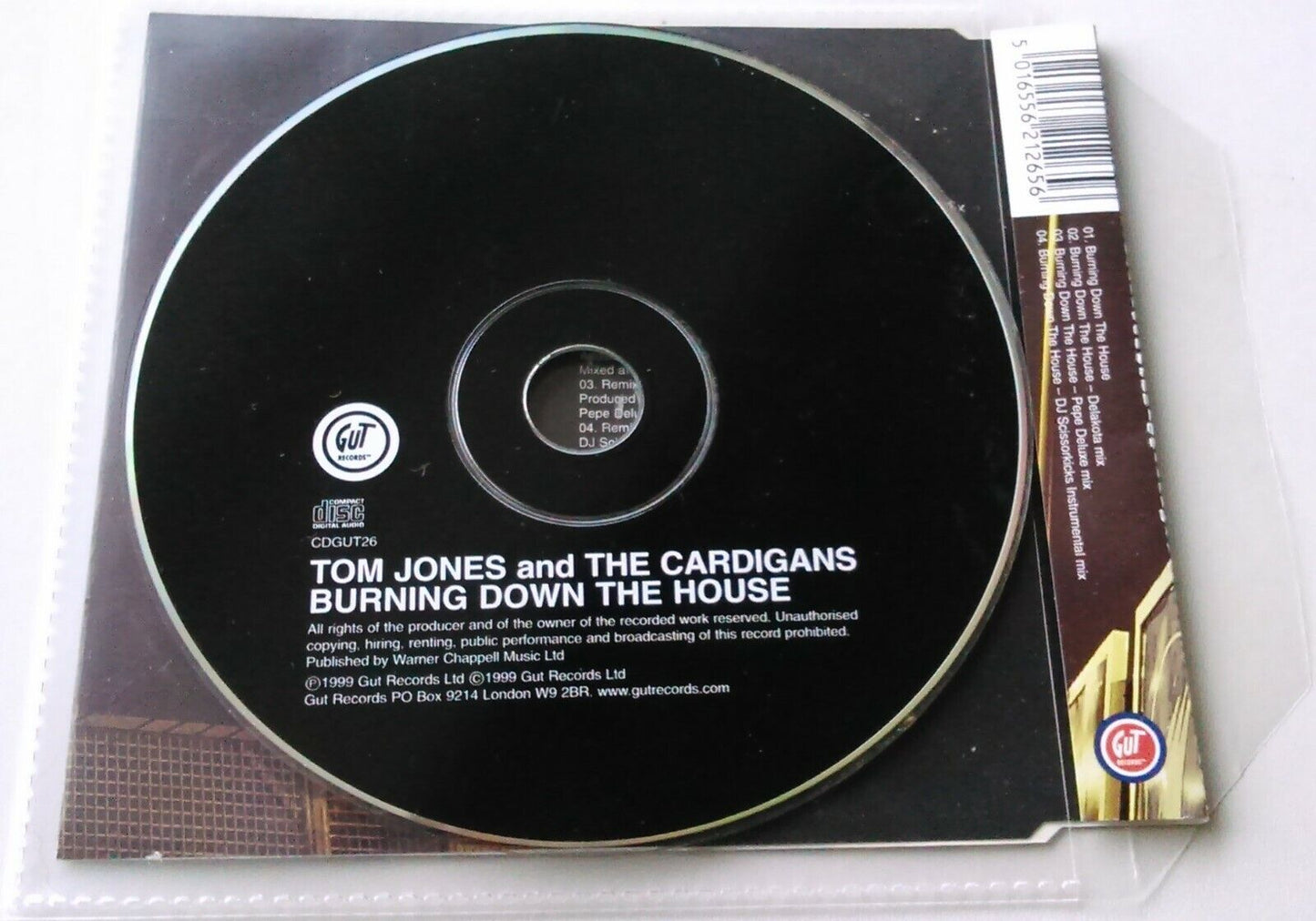 Tom Jones And The Cardigans – Burning Down The House CD single - plastic wallet