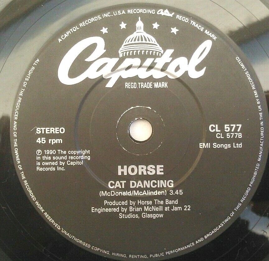 Horse - Sweet Thing (Capitol, 1990) 7" vinyl single VG/- plastic slipcover