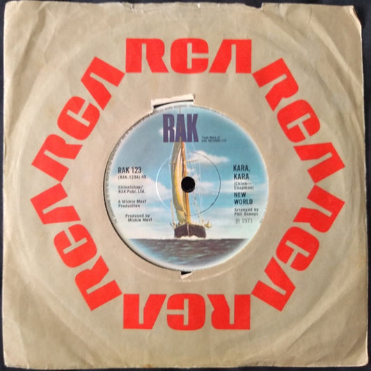 New World - Kara Kara/Lord Of The Dance (RAK 1971) 7” vinyl single VG/-