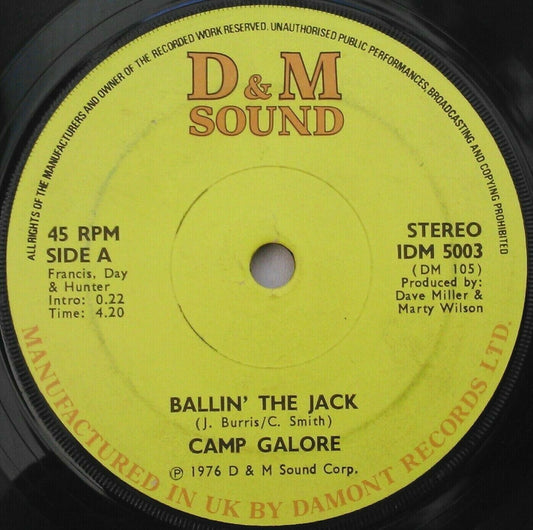 Camp Galore - Ballin' The Jack (D&M, 1976) 7" vinyl single VG/-